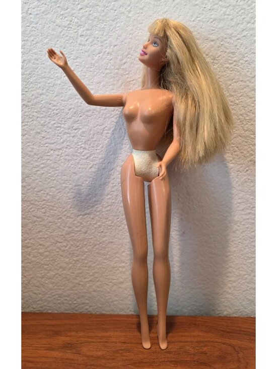 Mattel Other - Vintage Mattel Barbie Nude Doll Blonde Hair w/ Bangs & Blue Eyes - Indonesia